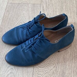 Franco Sarto Blue Genuine Leather Oxford Shoes – Women’s 7.5 (EU 38)